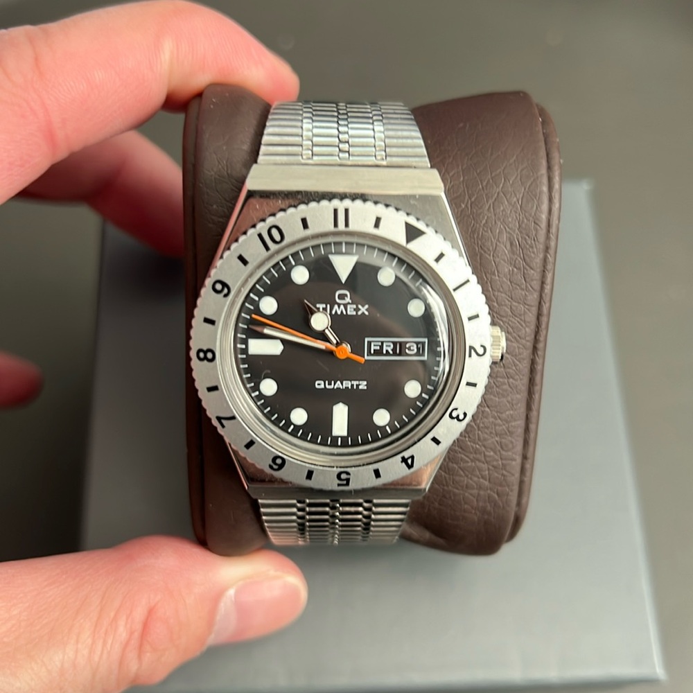 Timex Q 38mm Stainless Steel Watch - Retro Classic Design